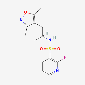 molecular formula C13H16FN3O3S B2559975 N-[1-(3,5-dimethyl-1,2-oxazol-4-yl)propan-2-yl]-2-fluoropyridine-3-sulfonamide CAS No. 2094589-72-5