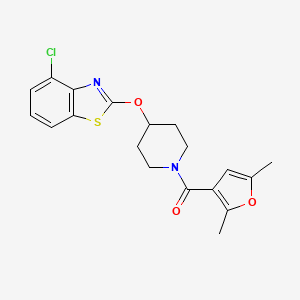 molecular formula C19H19ClN2O3S B2559976 (4-((4-Chlorobenzo[d]thiazol-2-yl)oxy)piperidin-1-yl)(2,5-dimethylfuran-3-yl)methanone CAS No. 1324325-87-2