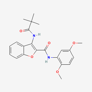 molecular formula C22H24N2O5 B2559977 N-(2,5-dimethoxyphenyl)-3-pivalamidobenzofuran-2-carboxamide CAS No. 888463-91-0
