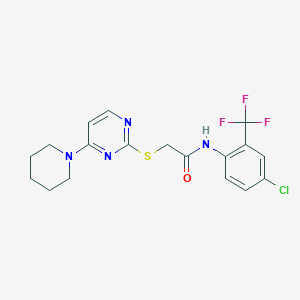 N-(4-chloro-2-(trifluoromethyl)phenyl)-2-((4-(piperidin-1-yl)pyrimidin-2-yl)thio)acetamide