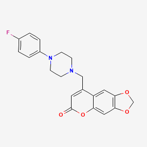 molecular formula C21H19FN2O4 B2559989 8-((4-(4-fluorophenyl)piperazin-1-yl)methyl)-6H-[1,3]dioxolo[4,5-g]chromen-6-one CAS No. 859113-73-8
