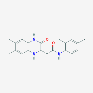 molecular formula C20H23N3O2 B2559992 2-(6,7-dimethyl-3-oxo-1,2,3,4-tetrahydroquinoxalin-2-yl)-N-(2,4-dimethylphenyl)acetamide CAS No. 1008463-10-2