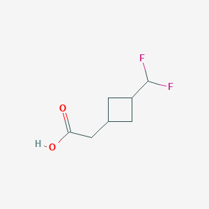 molecular formula C7H10F2O2 B2559995 2-[3-(difluoromethyl)cyclobutyl]acetic acid, Mixture of diastereomers CAS No. 1780167-37-4