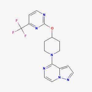4-[4-[4-(Trifluoromethyl)pyrimidin-2-yl]oxypiperidin-1-yl]pyrazolo[1,5-a]pyrazine