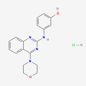 molecular formula C18H19ClN4O2 B2560000 3-((4-Morpholinoquinazolin-2-yl)amino)phenol hydrochloride CAS No. 1215373-97-9