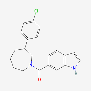 molecular formula C21H21ClN2O B2560001 (3-(4-氯苯基)氮杂环戊烷-1-基)(1H-吲哚-6-基)甲酮 CAS No. 1798512-98-7