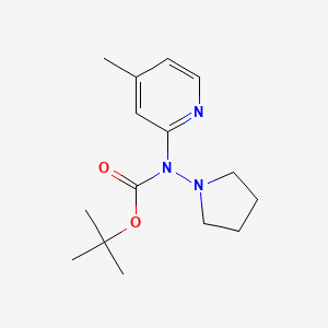 molecular formula C15H23N3O2 B2560002 Tert-butyl N-(4-methylpyridin-2-yl)-N-pyrrolidin-1-ylcarbamate CAS No. 1260804-65-6