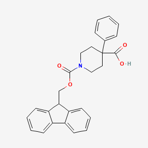 molecular formula C27H25NO4 B2560003 Fmoc-4-phenyl-piperidine-4-carboxylic acid CAS No. 215190-19-5