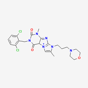 molecular formula C23H26Cl2N6O3 B2560005 3-[(2,6-dichlorophenyl)methyl]-1,7-dimethyl-8-[3-(morpholin-4-yl)propyl]-1H,2H,3H,4H,8H-imidazo[1,2-g]purine-2,4-dione CAS No. 1798672-19-1