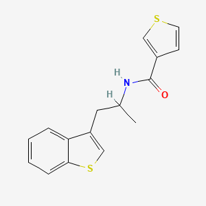 molecular formula C16H15NOS2 B2560006 N-(1-(benzo[b]thiophen-3-yl)propan-2-yl)thiophene-3-carboxamide CAS No. 2034297-28-2