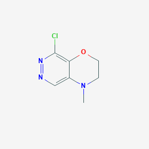 molecular formula C7H8ClN3O B2560008 8-Chloro-3,4-dihydro-4-methyl-2H-pyridazino[4,5-B][1,4]oxazine CAS No. 66643-52-5