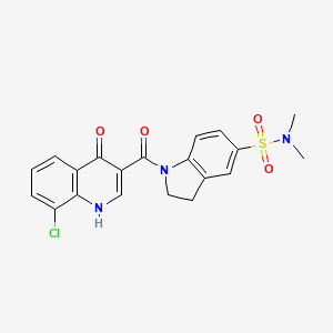 molecular formula C20H18ClN3O4S B2560013 1-(8-chloro-4-hydroxyquinoline-3-carbonyl)-N,N-dimethylindoline-5-sulfonamide CAS No. 951931-05-8