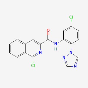 molecular formula C18H11Cl2N5O B2560019 1-chloro-N-[5-chloro-2-(1H-1,2,4-triazol-1-yl)phenyl]isoquinoline-3-carboxamide CAS No. 1797152-07-8
