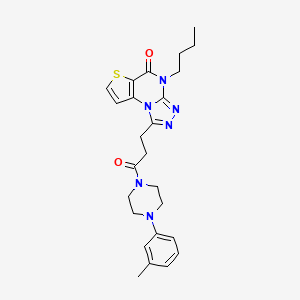 4-butyl-1-(3-oxo-3-(4-(m-tolyl)piperazin-1-yl)propyl)thieno[2,3-e][1,2,4]triazolo[4,3-a]pyrimidin-5(4H)-one