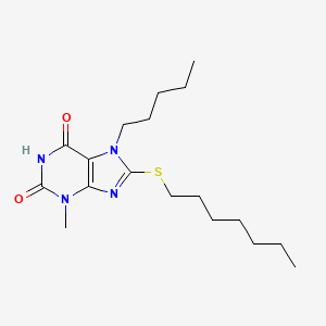 8-Heptylsulfanyl-3-methyl-7-pentyl-3,7-dihydro-purine-2,6-dione