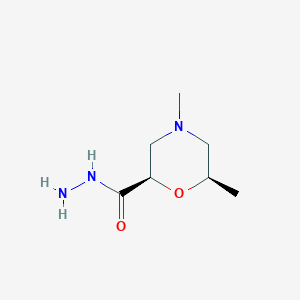 molecular formula C7H15N3O2 B2560050 (2R,6R)-4,6-Dimethylmorpholine-2-carbohydrazide CAS No. 1932539-41-7