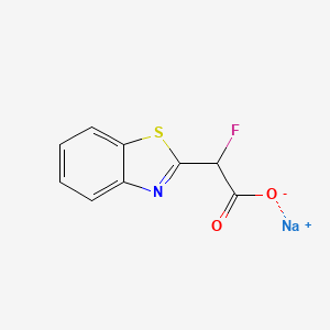 molecular formula C9H5FNNaO2S B2560052 Sodium 2-(1,3-benzothiazol-2-yl)-2-fluoroacetate CAS No. 1443982-11-3