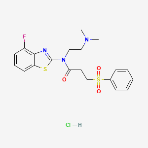 N-(2-(dimethylamino)ethyl)-N-(4-fluorobenzo[d]thiazol-2-yl)-3-(phenylsulfonyl)propanamide hydrochloride
