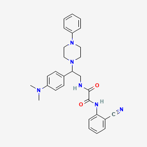 molecular formula C29H32N6O2 B2560057 N1-(2-cyanophenyl)-N2-(2-(4-(dimethylamino)phenyl)-2-(4-phenylpiperazin-1-yl)ethyl)oxalamide CAS No. 941995-49-9
