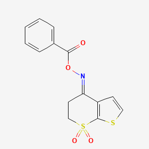 [(E)-(7,7-dioxo-5,6-dihydrothieno[2,3-b]thiopyran-4-ylidene)amino] benzoate