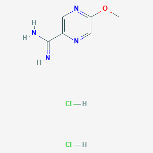 molecular formula C6H10Cl2N4O B2560076 5-甲氧基吡嗪-2-甲酰亚胺;二盐酸盐 CAS No. 2361732-55-8