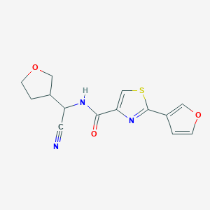 molecular formula C14H13N3O3S B2560081 N-[cyano(oxolan-3-yl)methyl]-2-(furan-3-yl)-1,3-thiazole-4-carboxamide CAS No. 1444120-47-1