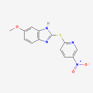 molecular formula C13H10N4O3S B2560085 6-methoxy-2-[(5-nitropyridin-2-yl)sulfanyl]-1H-1,3-benzodiazole CAS No. 1426935-69-4