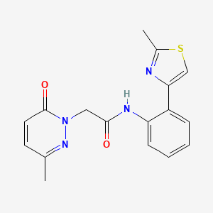 molecular formula C17H16N4O2S B2560088 2-(3-methyl-6-oxopyridazin-1(6H)-yl)-N-(2-(2-methylthiazol-4-yl)phenyl)acetamide CAS No. 1797891-95-2