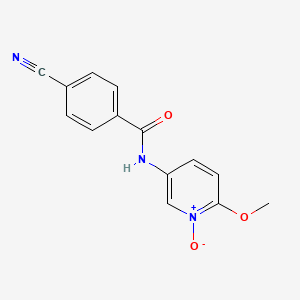molecular formula C14H11N3O3 B2560092 5-[(4-Cyanobenzoyl)amino]-2-methoxy-1-pyridiniumolate CAS No. 400077-25-0