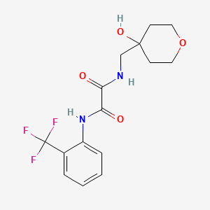 molecular formula C15H17F3N2O4 B2560093 N1-((4-羟基四氢-2H-吡喃-4-基)甲基)-N2-(2-(三氟甲基)苯基)草酰胺 CAS No. 1448066-33-8