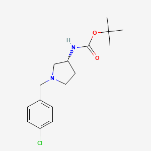 molecular formula C16H23ClN2O2 B2560096 (R)-tert-Butyl 1-(4-chlorobenzyl)pyrrolidin-3-ylcarbamate CAS No. 501116-90-1