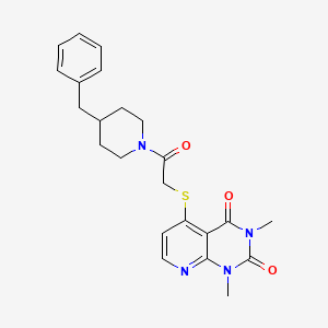 molecular formula C23H26N4O3S B2560097 5-((2-(4-苄基哌啶-1-基)-2-氧代乙基)硫代)-1,3-二甲基吡啶并[2,3-d]嘧啶-2,4(1H,3H)-二酮 CAS No. 899941-19-6