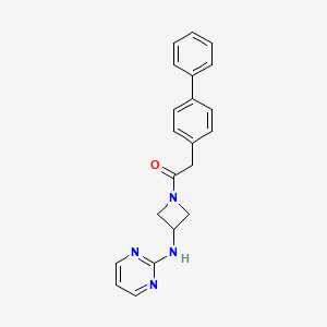 molecular formula C21H20N4O B2560098 2-([1,1'-Biphenyl]-4-yl)-1-(3-(pyrimidin-2-ylamino)azetidin-1-yl)ethanone CAS No. 2177449-86-2
