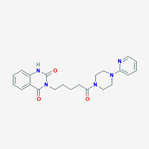 molecular formula C22H25N5O3 B2560099 3-[5-oxo-5-(4-pyridin-2-ylpiperazin-1-yl)pentyl]-1H-quinazoline-2,4-dione CAS No. 850780-96-0