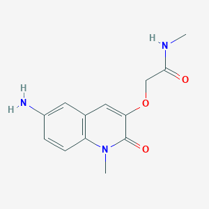 molecular formula C13H15N3O3 B2560106 2-((6-Amino-1-methyl-2-oxo-1,2-dihydroquinolin-3-yl)oxy)-N-methylacetamide CAS No. 2216750-84-2