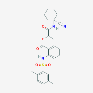 molecular formula C25H29N3O5S B2560110 [1-[(1-Cyanocyclohexyl)amino]-1-oxopropan-2-yl] 2-[(2,5-dimethylphenyl)sulfonylamino]benzoate CAS No. 938945-84-7