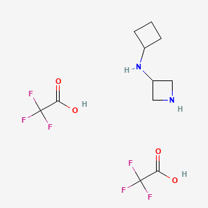 molecular formula C11H16F6N2O4 B2560118 N-cyclobutylazetidin-3-amine, bis(trifluoroacetic acid) CAS No. 2126176-83-6