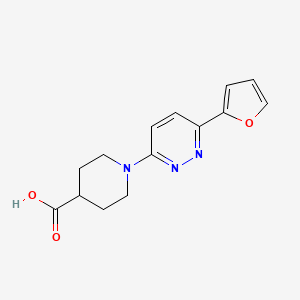 molecular formula C14H15N3O3 B2560123 1-(6-(Furan-2-yl)pyridazin-3-yl)piperidine-4-carboxylic acid CAS No. 1286714-40-6