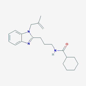 molecular formula C21H29N3O B256013 N-{3-[1-(2-methyl-2-propenyl)-1H-benzimidazol-2-yl]propyl}cyclohexanecarboxamide 