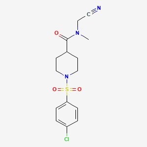 molecular formula C15H18ClN3O3S B2560134 1-(4-chlorobenzenesulfonyl)-N-(cyanomethyl)-N-methylpiperidine-4-carboxamide CAS No. 1808629-25-5