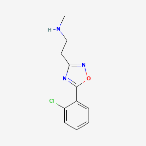 molecular formula C11H12ClN3O B2560137 {2-[5-(2-Chlorophenyl)-1,2,4-oxadiazol-3-YL]-ethyl}methylamine CAS No. 785725-61-3