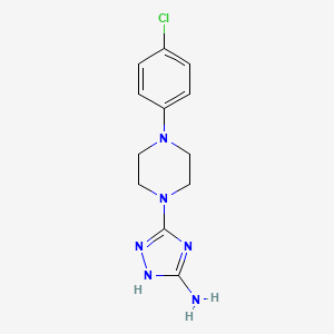 molecular formula C12H15ClN6 B2560141 5-[4-(4-氯苯基)哌嗪]-1H-1,2,4-三唑-3-胺 CAS No. 339021-20-4