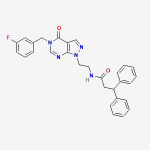 N-(2-(5-(3-fluorobenzyl)-4-oxo-4,5-dihydro-1H-pyrazolo[3,4-d]pyrimidin-1-yl)ethyl)-3,3-diphenylpropanamide
