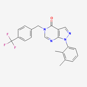 molecular formula C21H17F3N4O B2560146 1-(2,3-二甲苯基)-5-[[4-(三氟甲基)苯基]甲基]吡唑并[3,4-d]嘧啶-4-酮 CAS No. 894994-66-2