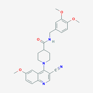 molecular formula C26H28N4O4 B2560149 1-(2-chlorophenyl)-N-(4-methylbenzyl)-5-pyridin-3-yl-1H-1,2,3-triazole-4-carboxamide CAS No. 1206989-80-1