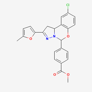 Methyl 4-[9-chloro-2-(5-methyl-2-furyl)-1,10b-dihydropyrazolo[1,5-c][1,3]benzoxazin-5-yl]benzoate