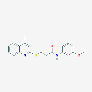 molecular formula C20H20N2O2S B2560154 N-(3-methoxyphenyl)-3-(4-methylquinolin-2-yl)sulfanylpropanamide CAS No. 671198-92-8
