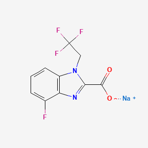 molecular formula C10H5F4N2NaO2 B2560157 Sodium 4-fluoro-1-(2,2,2-trifluoroethyl)-1H-benzo[d]imidazole-2-carboxylate CAS No. 2197052-91-6