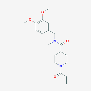 molecular formula C19H26N2O4 B2560159 N-[(3,4-Dimethoxyphenyl)methyl]-N-methyl-1-prop-2-enoylpiperidine-4-carboxamide CAS No. 2361719-24-4