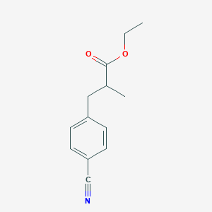 molecular formula C13H15NO2 B2560174 Ethyl 3-(4-cyanophenyl)-2-methylpropanoate CAS No. 1955557-47-7